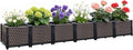 Large Planters for Outdoor Plants 14" Tall Planter Box, Raised Beds for Gardening Self Watering, Elevated Planter Box with Legs, Rectangular Garden Planters for Outdoor Plants Flowers, 94.4"L x 15.7"W