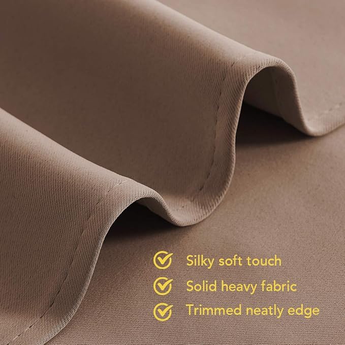 NICETOWN Curtain for Living Room 108 inches Long, UV Blocking Thermal Curtains for Bedroom, Waterproof Outdoor/Indoor Sunlight Shade for Patio, Porch, Dining Room, 52'' Wide, Tan, 1 Panel