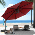 HOTEEL10x10ft Patio Umbrella Cantilever Umbrellas - Upgrade and Intensify - 360 Rotation and 5 Angles Adjustment - Aluminum Offset Pool Umbrella Outdoor Umbrellas for Patio Garden Pool