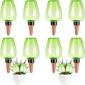 8 Pcs Plant Watering Globes Self Watering Planter Insert Plants Top Fill Water Device Plastic Water Bulbs Slow Release Terracotta for Plants, Green