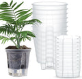 Self Watering Pots for Indoor Plants with Deep Reservoir and High Drainage Holes for Outdoor Plants and Flowers, Bare Root Planter(5.91'',Clear,9 Pcs)