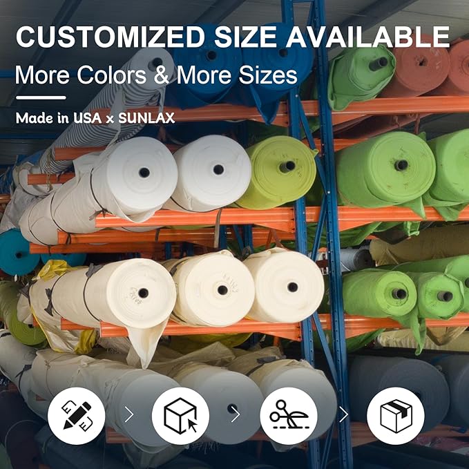 SUNLAX Sun Shade Sail 8' x 20' Sand Rectangle Canopy Sail Shade Cover UV Block Permeable Sunshade Outdoor for Patio Backyard Deck Pergola (We Make Custom Size)