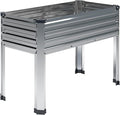 Galvanized Raised Garden Bed with Legs,48×18×30in Elevated Planter Box for Backyard,Outdoor Garden, Patio, Balcony, 300lb Capacity,Silver