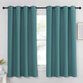 NICETOWN Blackout Short Curtain for Small Window - (Sea Teal Color) Home Decor Window Treatment Drape Modern Design Drapery for Kitchen Room, 52Wx63L,1 Panel