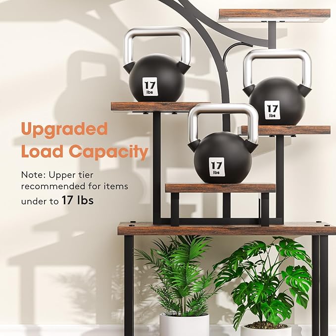 Plant Stand Indoor with Grow Light, 8 Tiered 66" Tall Plant Shelf, Corner Large Plant Stand for Indoor Plants Multiple, Metal S-Shaped Plant Flower Holder, for Living Room, Patio, Balcony