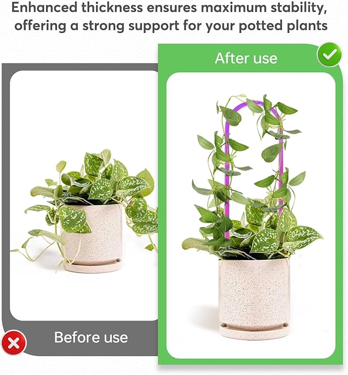 3 Pack Colorful Acrylic Plant Trellis for Indoor Plants, U-Shaped Small Plant Trellis for Potted Plants, Waterproof Climbing Support for Vine Ivy, Hoya, Pothos, Home Garden Decor