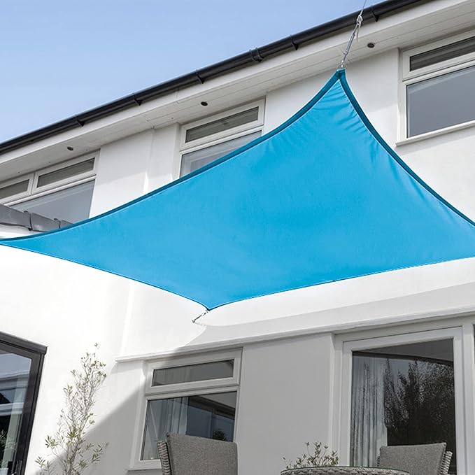 KANAGAWA 18'X24' Turquoise Mix Custom Size Sun Shade Sail Rectangle UV Block Canopy Cover for Patio Backyard Lawn Garden Outdoor (Customized Available)