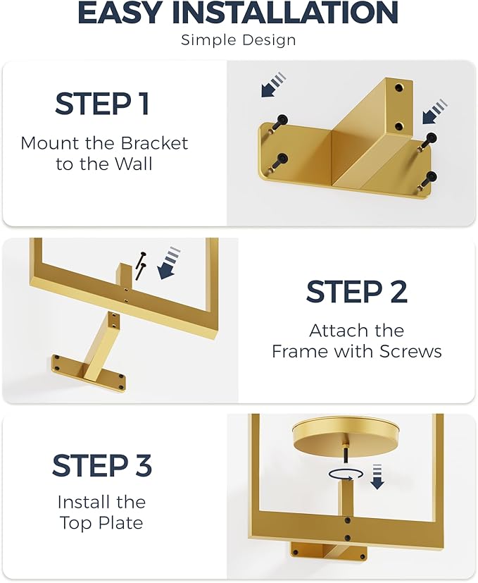Bamworld Gold Plant Stand Indoor, Plant Hanger Wall Planters for Indoor Plants Window Plant Shelves Plant Holder Wall Decor, Room Decor (Patent Design)