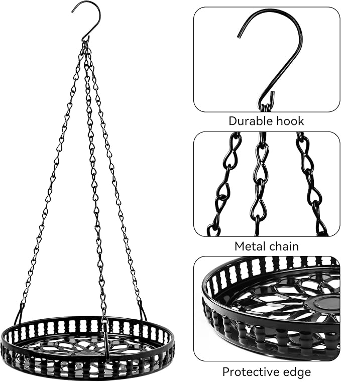 Plant Hanger Indoor Outdoor 2 Pack, Hanging Planter for Indoor Outdoor Plants, Hanging Plant Holder Shelf, Plant Hanging Basket, Decorative Metal Flower Holder