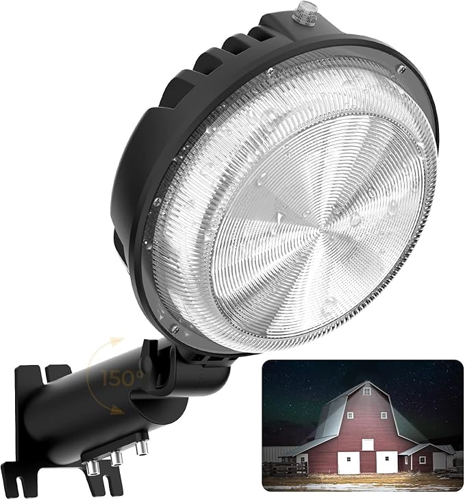 LED Barn Light, 150W 20000LM Yard Area Lights Dusk to Dawn Outdoor Lighting with Upgraded Photocell 6500K Adjustable Angle Daylight IP66 Waterproof Street Lights for Security/Farmhouse/Garage