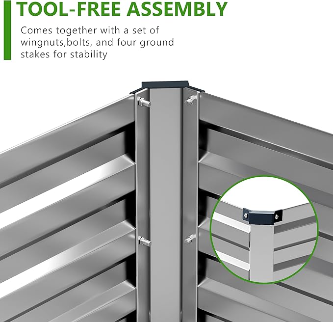 2PCS 9x3x1ft Galvanized Raised Garden Bed Kit, Galvanized Planter Raised Garden Boxes Outdoor, Large Metal Raised Garden Beds for Vegetables,Silver