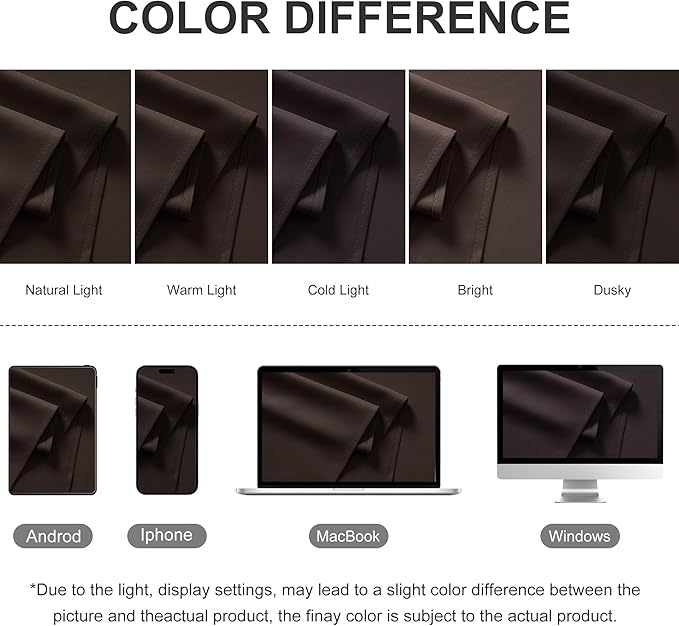 RYB HOME Porch Curtains Outdoor Blackout 100% Privacy Waterproof Curtain for Patio Gazebo Balcony Laini Garden Lawn, Wide 100 x Long 84, 1 Panel, Brown