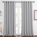 NICETOWN Sliding Door Window Treatment Blackout Patio Door Curtain Panels, Privacy Thermal Drapes for Bedroom Living Room Department with Grommet Top (Silver Grey, W66 x L110)