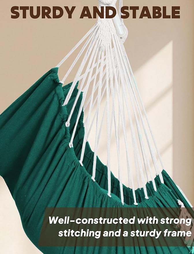 Chihee Hammock Chair Hanging Swing Max 500 Lbs 2 Cushions Included Metal Spreader Bar with Anti-Slip Grooves Portable Hanging Chair Side Pocket Large Macrame Bohemian Chair Indoor Outdoor