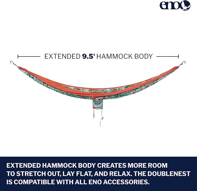 ENO, Eagles Nest Outfitters DoubleNest Lightweight Camping Hammock, 1 to 2 Person, Special Edition Colors, ATC