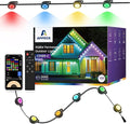 APPECK Permanent Outdoor Lights 100ft with 72 LEDs, DIY Scene Modes, Smart RGBW String Lights Waterproof, App/Remote Control for Christmas, Holiday, Alexa/Google Assistant Compatible, Black