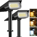 Solar Light Outdoor Waterproof IP65, 56 LED 3 Color Modes Solar Spot Lights Outdoor, Solar Powered Garden Lights for Outside Landscape Pathway Yard House Patio Garage Driveway Tree, 2Pack