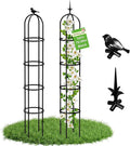 2026 Updated Garden Obelisk Trellis for Climbing Plants Outdoor, 76inch Tomato Cage, Rose, Flowers, Grape, Pea, Cucumber Trellis, Rustproof Plastic Coated Metal Plant Support Trellis for Potted Plants