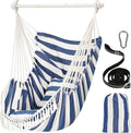 Chihee Hammock Chair Hanging Swing Max 500 Lbs 2 Cushions Included Metal Spreader Bar with Anti-Slip Grooves Portable Hanging Chair Side Pocket Large Macrame Bohemian Chair Indoor Outdoor
