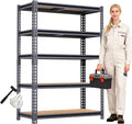Garage Shelving, 2400 LBS Metal Storage Shelves, 12" x 28'' x 60'' Heavy Duty Shelf, Adjustable Shelving Rack, Standing Shelf Units, Shelves for Garage Storage