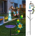 Bshine Solar Garden Decoration Outdoor Light - Waterdrop Metal Hummingbird Solar Stake,Waterproof Garden Decor Path,Lawn and Yard Art Gift for Mom, Blue