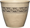 Classic Home and Garden Corinthian Resin Planter Pot - Outdoor & Indoor Plant Pot - Round Planter For Plants & Flowers (10" Ivory Ash, Pack of 1)
