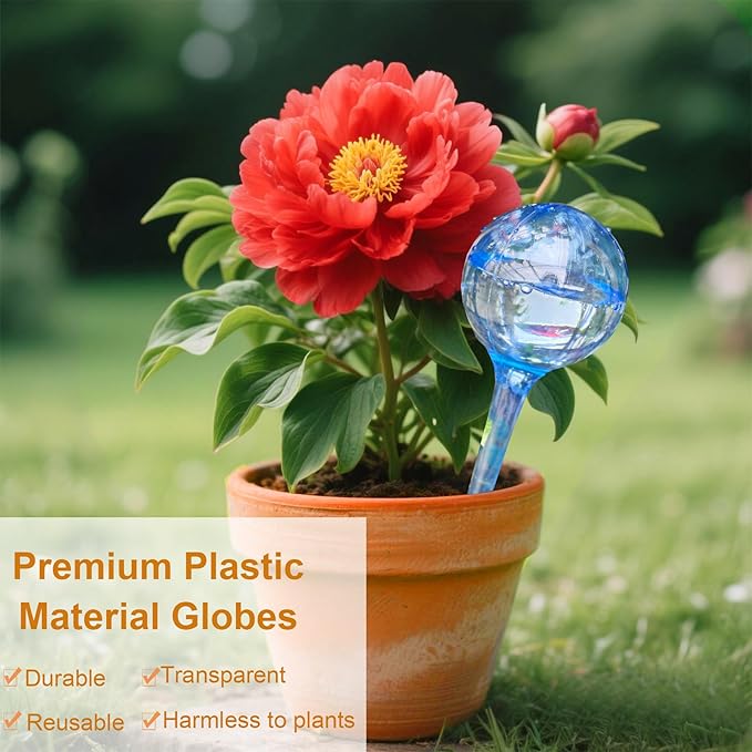 Large 12pcs Plant Watering Globes - Automatic Plant Watering Bulbs for Indoor & Outdoor Potted Plants, Durable Plastic Garden Watering Devices