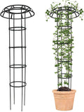 Garden Trellis for Climbing Plants Outdoor, 65 Inch Mushroom Top Trellis for Climbing Plants, Plant Trellis Support for Potted Plants Climbing Vine Rose Clematis Vegetable Trellis, 2 Pack