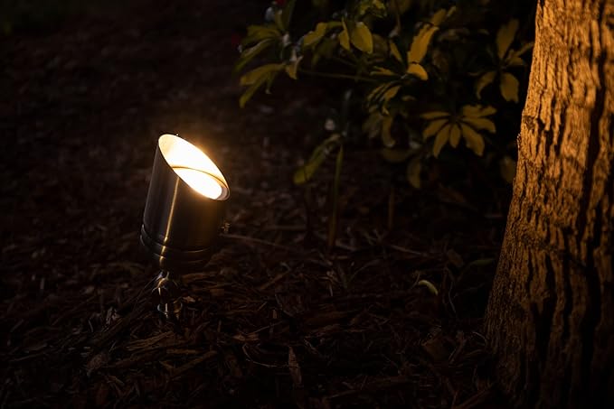 VOLT Fat Boy 12V Stainless Steel Outdoor Spotlight for Low Voltage Landscape Lighting of Yard, Lawn, Garden, Patio, Trees & House