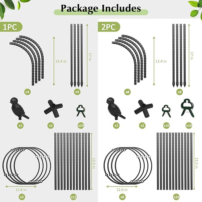 Garden Obelisk Trellis for Climbing Plants Outdoor, 6.2 FT Tomato Cage, Rose, Flowers, Grape, Pea, Cucumber Trellis, Rustproof Plastic Coated Metal Plant Support Trellis for Potted Plants (2 Pack)