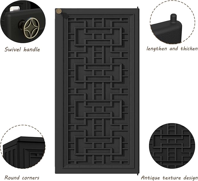 Outdoor Storage Cabinet Waterproof with Shelf,Resin Storage Sheds Outdoor Cabinets for tub Towels/Chemicals/Grill Items/Patio/Garden/Backyard, Size 34.3''L*15''W*36.2''H（Black）