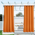 NICETOWN Canvas Outdoor Curtains for Patio Waterproof Set of 2, Rustproof Grommet Privacy Protect Decorations for Pool, Pergola, Arbor0 (Orange, W55 x L108)