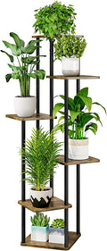 AZERPIAN Plant Stand 6 Tier Indoor Metal Flower Shelf for Multiple Plants Corner Tall Flower Holders for Patio Garden Living Room Balcony Bedroom, Black