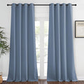 NICETOWN Bedroom Curtain Room Darkening Drapery 102 inches Length - Home Fashion Thermal Insulated Grommet Room Darkening Curtain for Living Room (Stone Blue, 1 Panel, 52 x 102 inches)