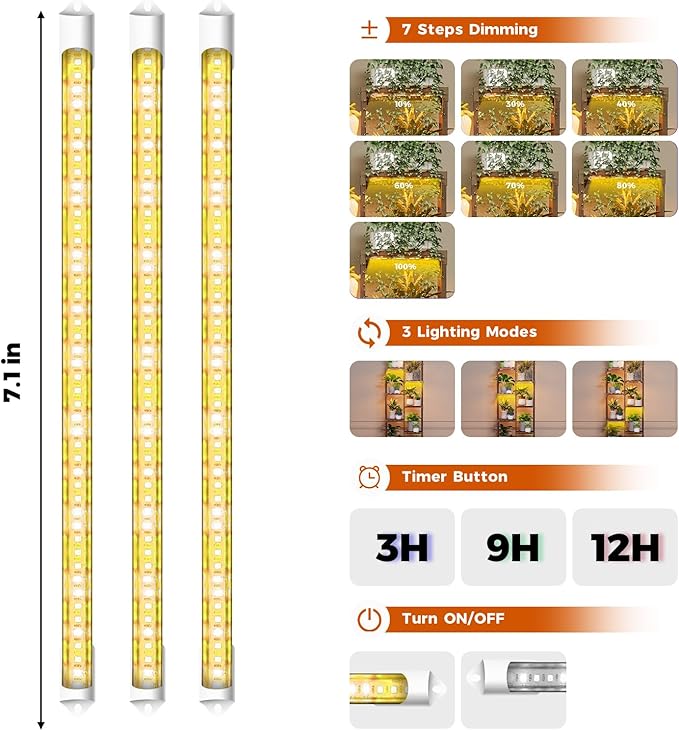 Bamworld Plant Stand with Grow Lights for Indoor Plants 11 Potted Corner Plant Shelf with Plant Lights for Indoor Growing