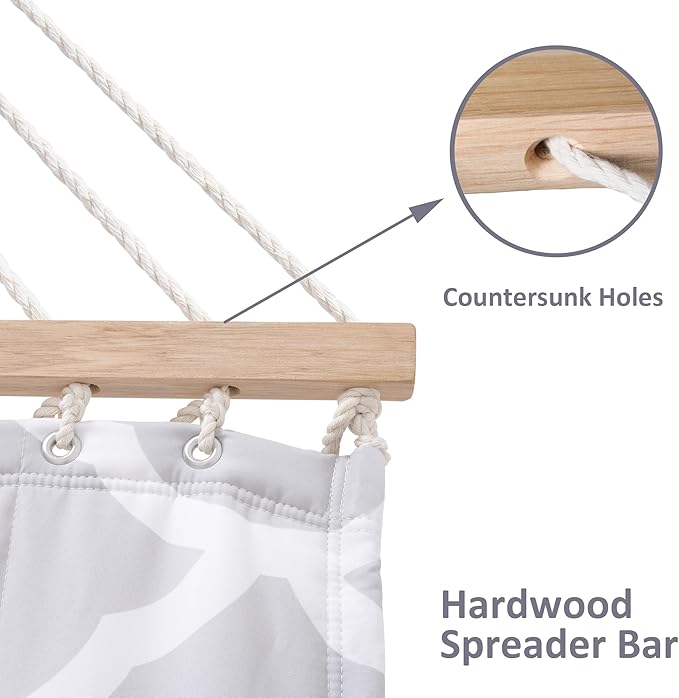 SUNCREAT Replacement Hammock for Stand, 475 lbs Capacity, Two Person Backyard Hammock for Outside, Gray Cloud
