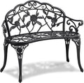 VEVOR 480 lbs Load Capacity, 38.8 inches Metal, Outdoor Backrest and Armrests, Patio Bench for Garden, Park, Yard, Front Porch, Black