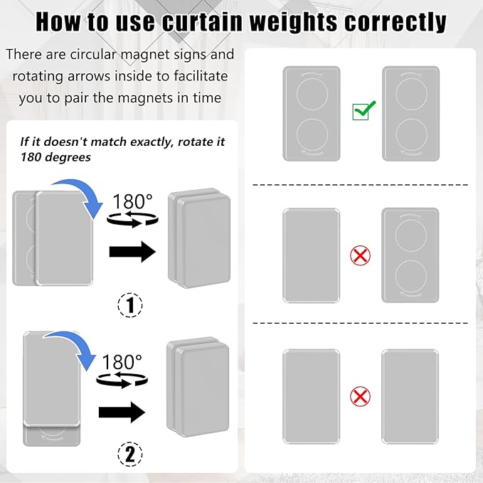 18pcs Outdoor Curtain Weights, Plastic Wrapped Magnetic Drapery Weights, Waterproof Heavy Duty Curtain Magnets for Heavy Wind, Outside Curtain, Shower Curtain, Tablecloth, Flag (Grey)