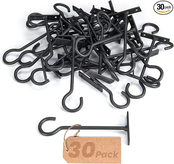 Plant Hooks 6in 30Pack Hanging Plant Bracket Metal Plant Hanger Black