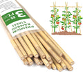 Plant Stakes 3FT, Natural Bamboo Stakes, HAINANSTRY 25Pcs Sturdy Bamboo Garden Stakes, Bamboo Sticks for Plants, Beans, Indoor and Outdoor Climbing Plants, Tomato Vegetable Stakes for Garden