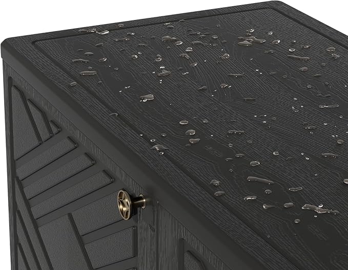 ADDOK Indoor Outdoor Plastic Storage Cabinet 34"x15"x34" with 1 Shelf, Outdoor Storage Shed for Living Room, Hallway, Balcony, Garage, Garden,Black