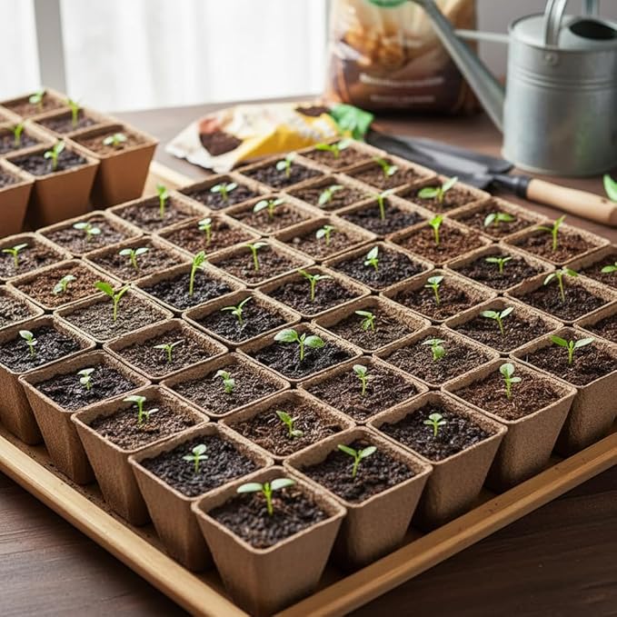 126 Packs Square Peat Pots, 3.15 Inch Seed Starting Pots with Drainage Holes Square Nursery Pot,Biodegradable Eco-Friendly Round Plant Seed Starter Peat Germination Seedling Trays