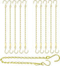 RIFNY Gold Chain for Hanging Plants, 20 Inch Small Plant Chains for Hanging Baskets Kits with Hooks for Bird Feeders Planters Billboards Lanterns Wind Chimes Ornaments Outdoor Indoor Use (10 PCS)