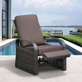 ATR ART TO REAL Outdoor Recliner, Outdoor Wicker Recliner Chair with 5.5'' Thickness Cushions, Automatic Adjustable Rattan Patio Chaise Lounge Chairs, Aluminum Frame, Anti-UV and Rustless