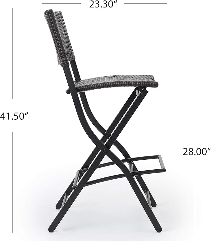 Christopher Knight Home Margarita Outdoor Wicker Barstools, 2-Pcs Set, Multibrown