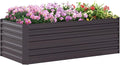 Outsunny Galvanized Raised Garden Bed Kit with Reinforcing Bars, Large and Tall Metal Planter Box for Vegetables, Flowers and Herbs, 6' x 3' x 2', Dark Gray