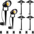 SUNVIE LED Low Voltage Landscape Lighting 12-24V Landscape Lighting Kit with Connectors Aluminum Pathway Lights Wired with Spotlights 3000K Outdoor Pathway Lights Low Voltage for Yard Garden, 6 Pack