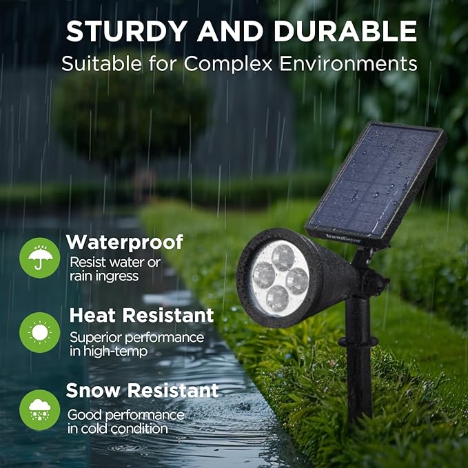 InnoGear Solar Lights Outdoor Waterproof Solar Garden Light for Outside Yard Landscape Lighting Pathway Spot Lights Spotlight Wall Light Auto On/Off, Pack of 6 (Warm White)