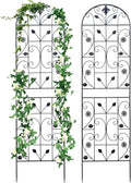 Trellis for Climbing Plants Outdoor, （2 Pack 70.8x19.6-inch）, Generic Metal Garden Trellis, Rustproof, Easy Assembly,（Black）