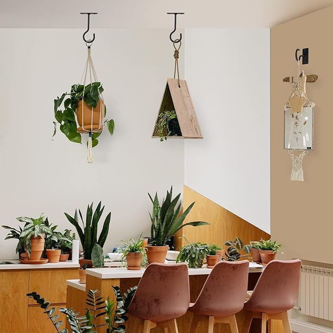 Plant Hooks 20Pack Hanging Plant Bracket 6in Metal Plant Hanger Decorative Plant Hook Black